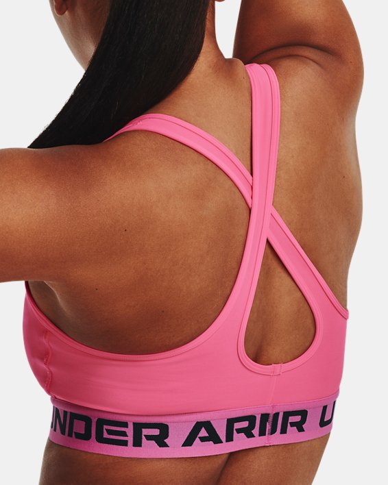 Bra deportivo Armour® Mid Crossback para mujer, Pink, pdpMainDesktop image number 8